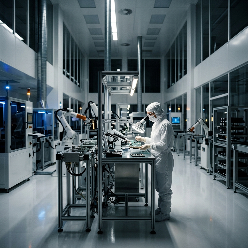 宜丰电子科技现代化生产车间全景